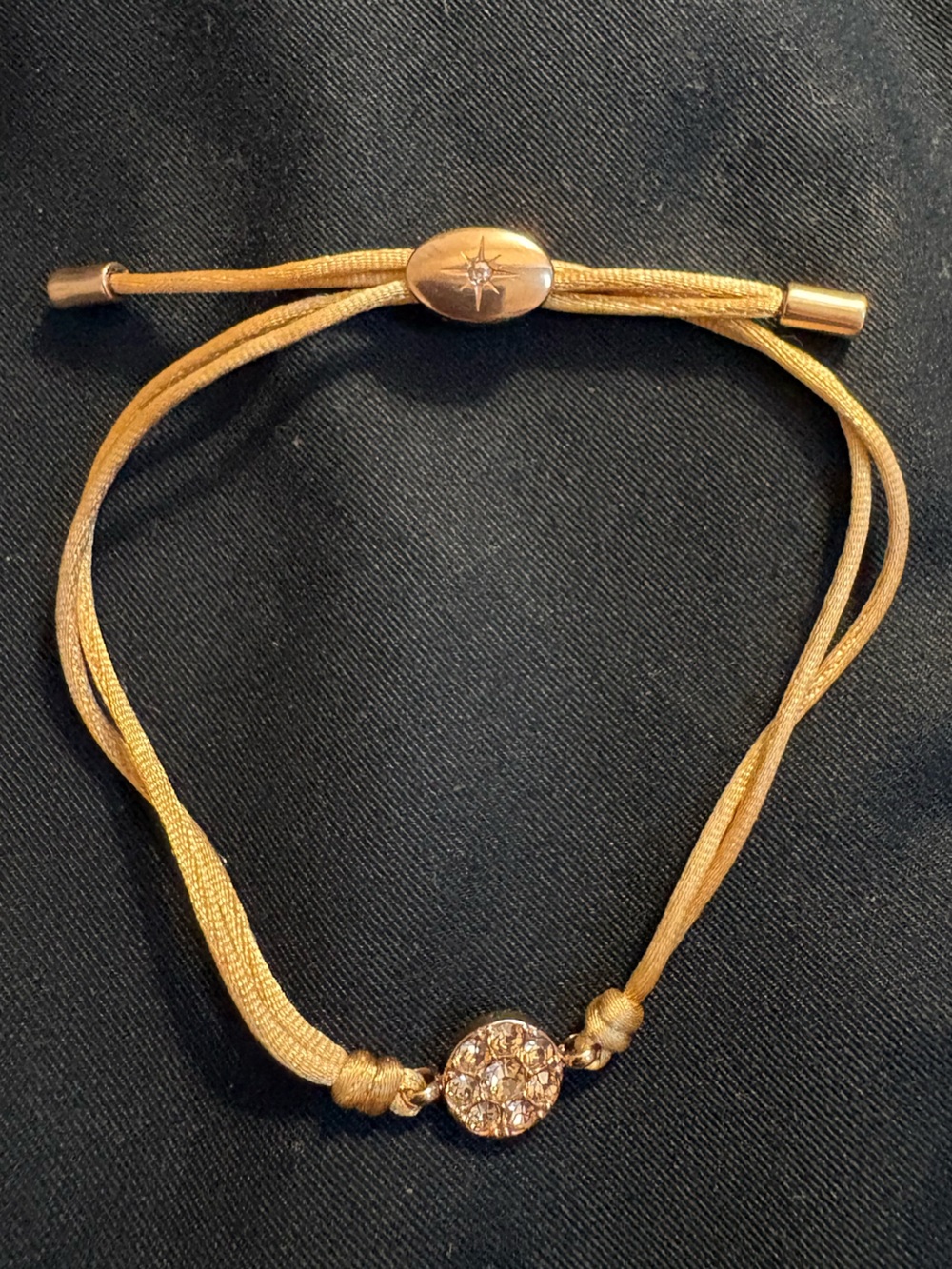 Fossil Gold-Tone Adjustable Cord Bracelet with Star Slider